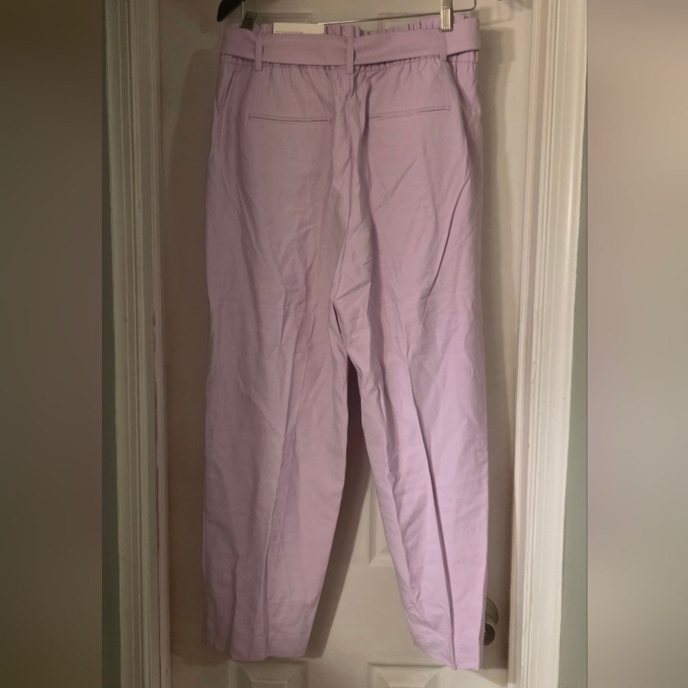 Ann Taylor Lavender High-Waisted Pants with Circle Belt - Picture 2 of 5